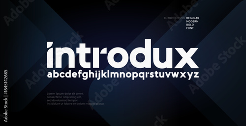 Modern Minimalist Bold Technology and Science alphabet font. Digital typography vector illustration design. Sci-fi, movie, magazine, fashion font.	