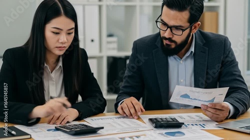 Wallpaper Mural Businesspeople Analyzing Financial Data Torontodigital.ca