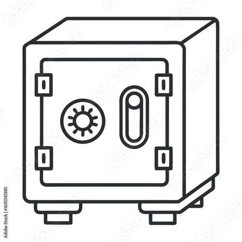Vector art of security safe icon isolated on white background