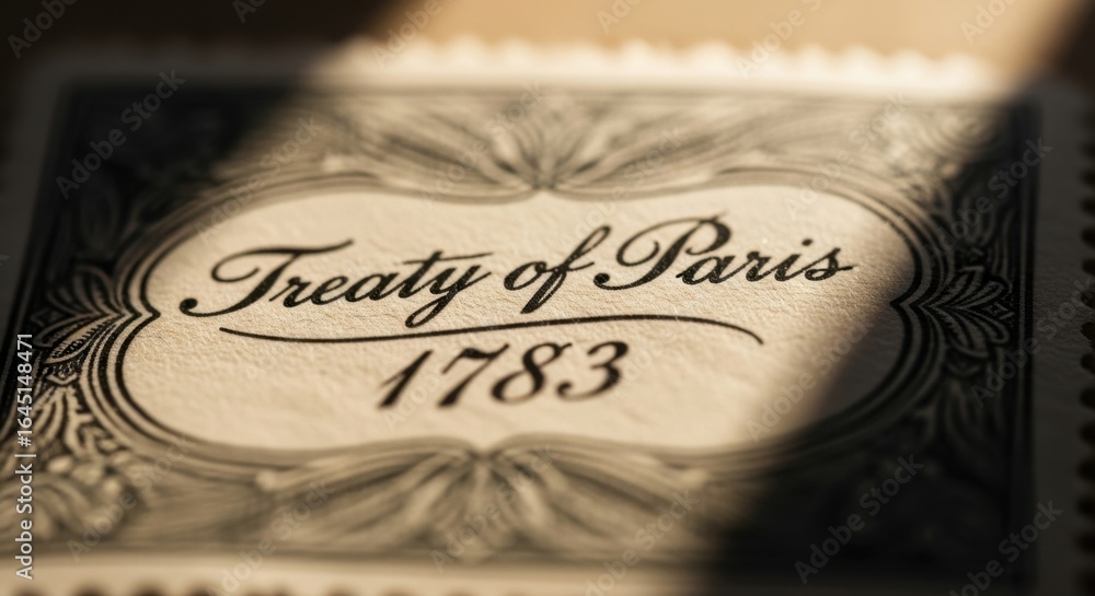 Fototapeta premium Treaty of Paris 1783: A Close-Up View of History