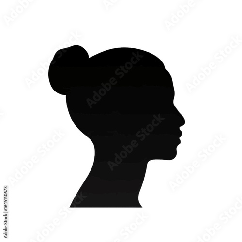 Black silhouette, tattoo of a human, person on white isolated background. Vector.