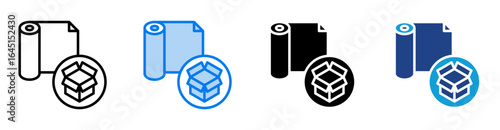 Wrapping icon set multiple style collection