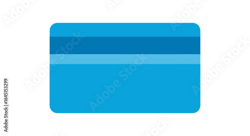 Blank blue credit card back with magnetic stripe for identification and payment transactions