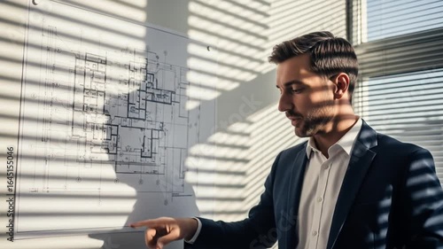 Wallpaper Mural Architect Reviewing Blueprint Torontodigital.ca