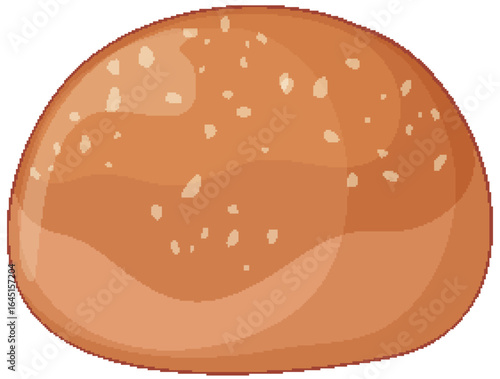 Whole Wheat Burger Bun with Sesame Seeds Illustration