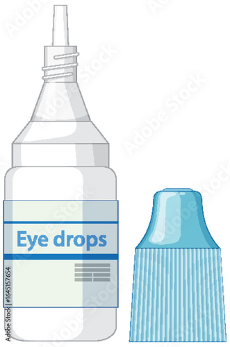 Sterile Eye Drops Bottle with Blue Cap Removed