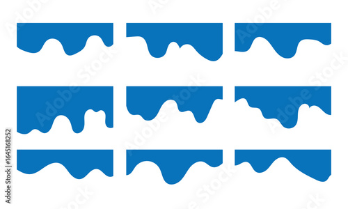 Separators shapes for website presentation set. Curve Lines, Wave, Drops and triangular dividers for Top or Bottom Page. Frame of header in eps 10.