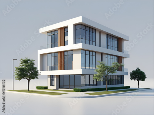 modern apartment building 3d models