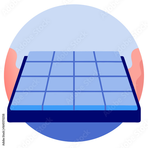 Tile with grout in a geometric pattern on a circular background  