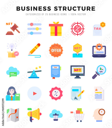 icons set. Business Structure for web. app. vector illustration.
