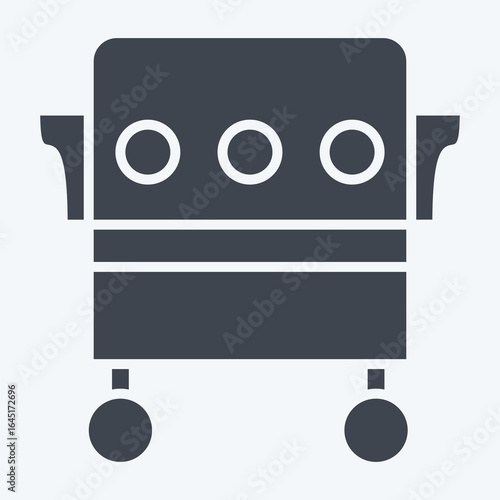 Icon Smoked Oven. related to BBQ symbol. glyph style. design editable
