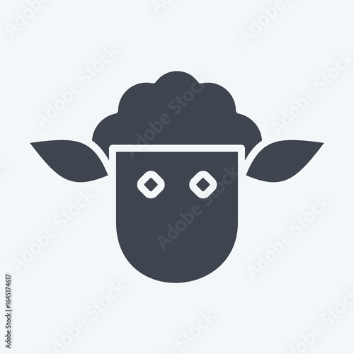 Icon Lamb. related to BBQ symbol. glyph style. design editable
