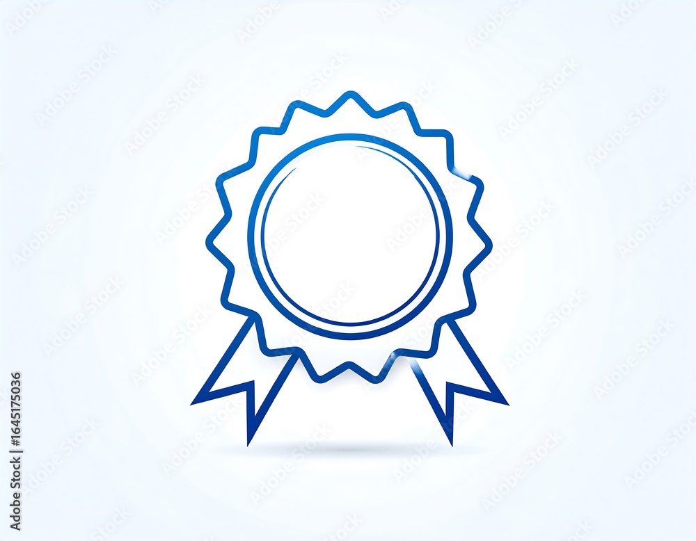Abstract blue award badge on light background Abstract blue award badge on light background