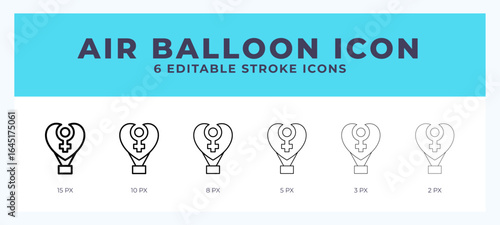 Air balloon icon. Regular line. Thin line. Bold line. Vector illustration.