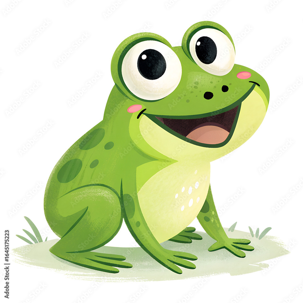 Fototapeta premium green frog cartoon