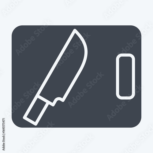 Icon Knife & Chopping Board. related to BBQ symbol. glyph style. design editable