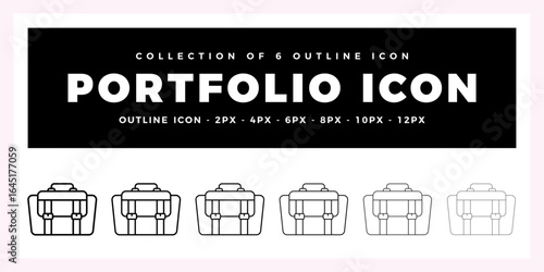 Pack of 6 Outline Vector Portfolio icon