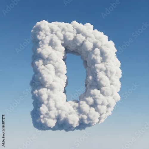 Wallpaper Mural Fluffy Cloud Letter D Against Clear Blue Sky Background Torontodigital.ca