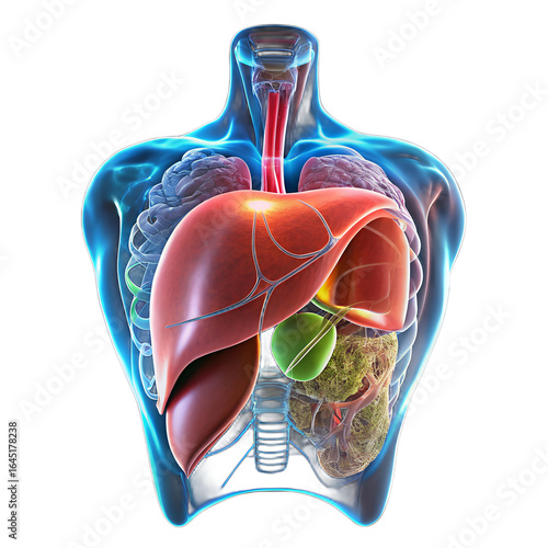 human liver with transparent background