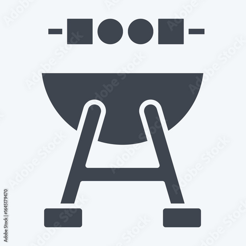 Icon BBQ. related to BBQ symbol. glyph style. design editable