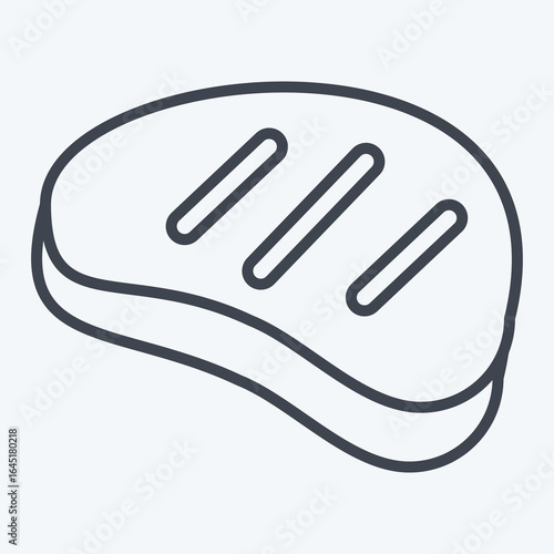 Icon Steak. related to BBQ symbol. line style. design editable
