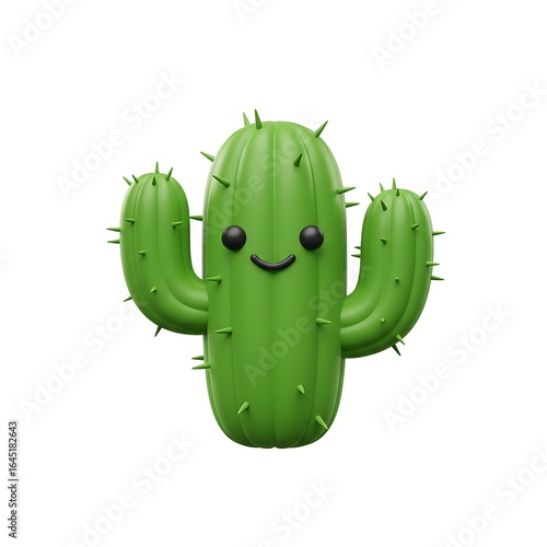 Cartoon green cactus illustration