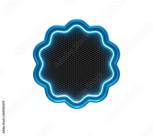 Neon emblem: This vibrant illustration showcases a luminous neon emblem, exuding a modern and sleek appeal, perfect for adding a touch of contemporary flair to any design.