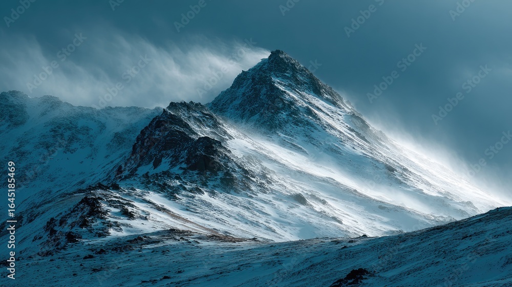 custom made wallpaper toronto digitalSnowy mountain peak, dramatic windswept scene