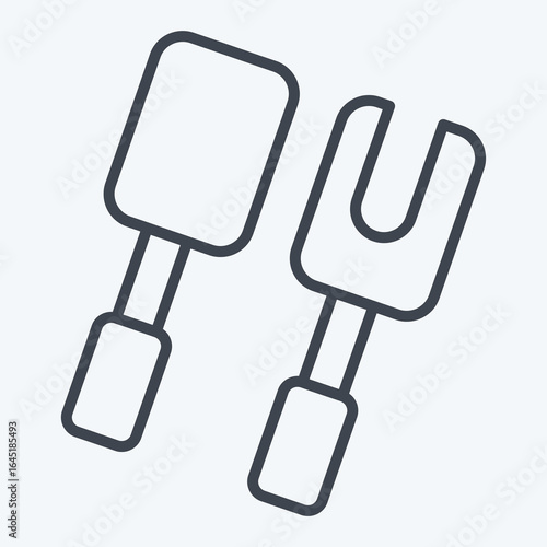 Icon Cooking Utensils. related to BBQ symbol. line style. design editable