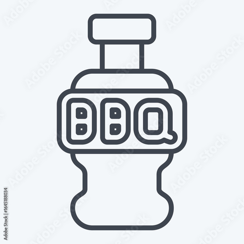 Icon BBQ Sauce. related to BBQ symbol. line style. design editable