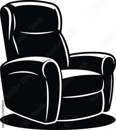 Relaxing Black Recliner Chair Icon