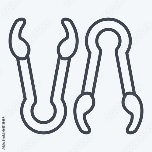 Icon Tongs. related to BBQ symbol. line style. design editable