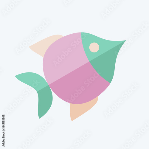 Icon Fish. related to BBQ symbol. flat style. design editable