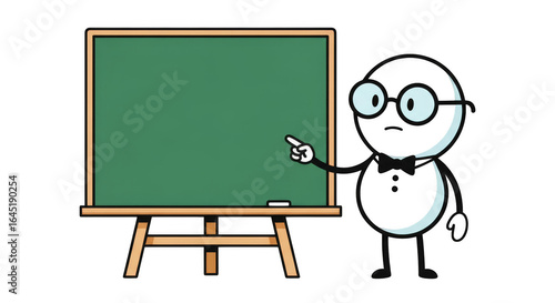 Cartoon Teacher Blackboard Presentation