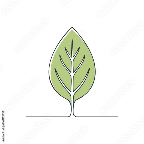 A single, stylized spinach leaf on a short stem.