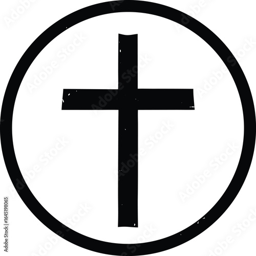 cross in circle on the white background.eps