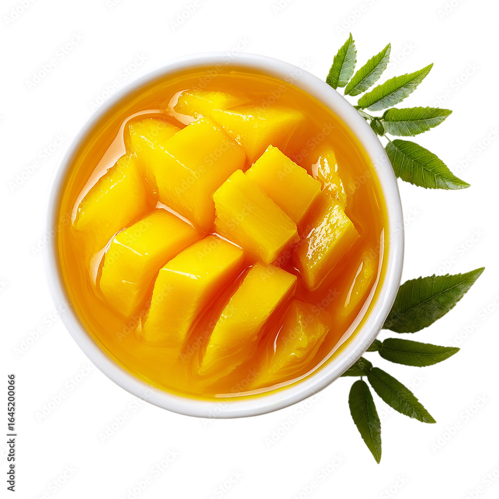 custom made wallpaper toronto digitalFresh mango jelly Top view isolated on transparent background.