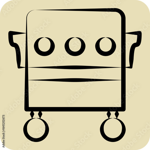 Icon Smoked Oven. related to BBQ symbol. hand drawn style. design editable