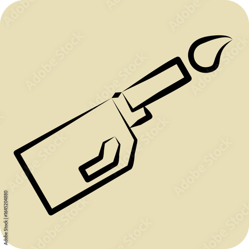 Icon Lighter. related to BBQ symbol. hand drawn style. design editable