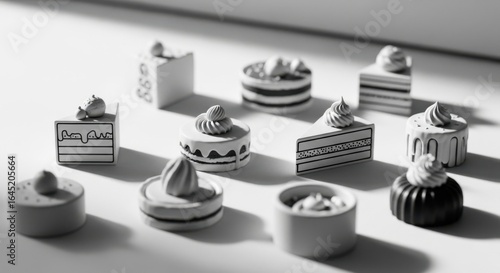 Monochromatic Cake Miniature Still Life Photography