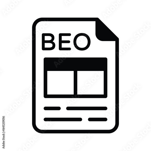 A modern filled icon denoting beo event concept