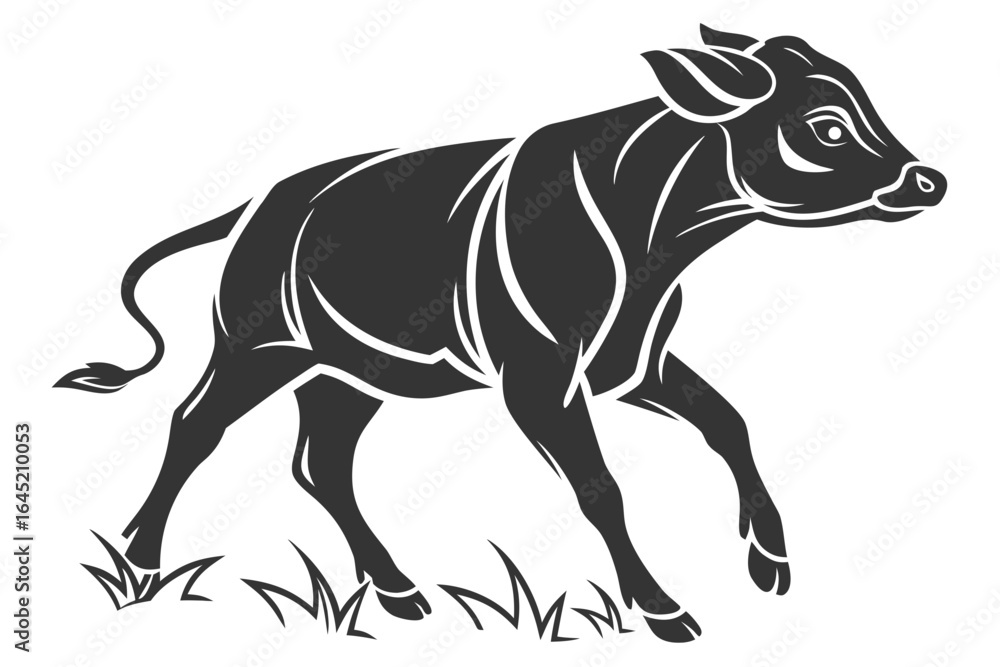 Fototapeta premium Calf isolated on white background vector illustration for design needs