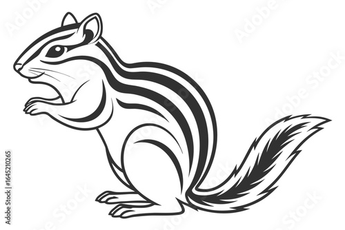Illustration of a cute chipmunk isolated on white background