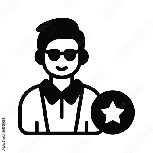 A glyph icon showing famous celebrity at event