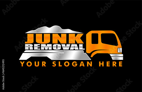 illustration vector graphic of junk removal solution services logo design template