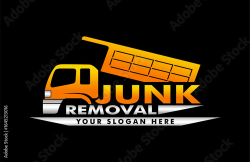 illustration vector graphic of junk removal solution services logo design template