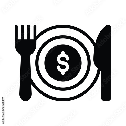 An editable solid icon showing event budgeting