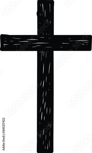 wooden cross on the white background.eps