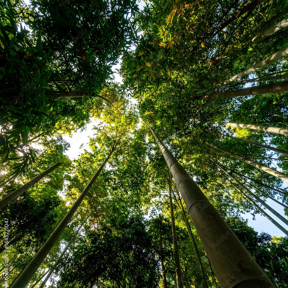 Fototapeta premium Lush bamboo forest canopy