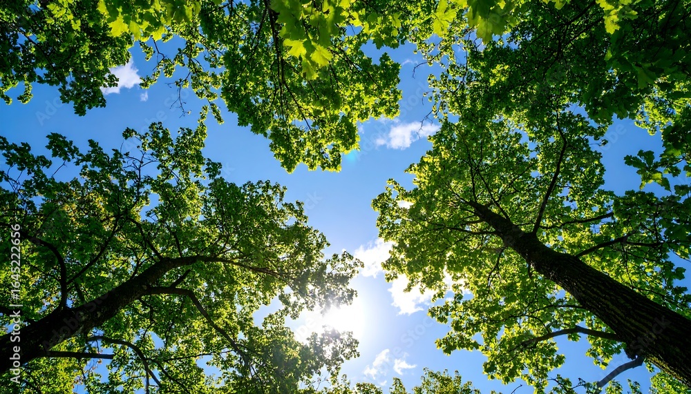Fototapeta premium Lush canopy meeting a vibrant sky